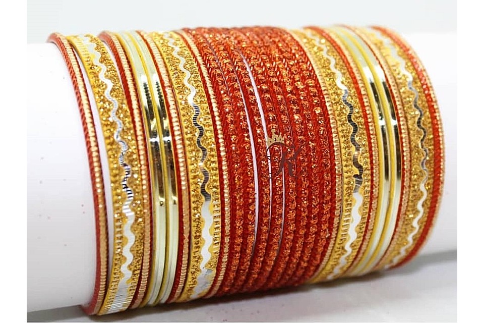 PRE MADE SET IN ORANGE AND GOLD COLOUR