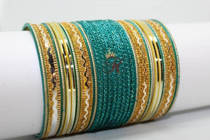 PRE MADE SET IN TEAL AND GOLD COLOUR