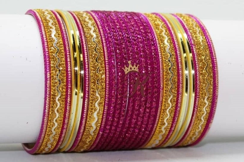 PRE MADE SET IN PHALSA AND GOLD COLOUR