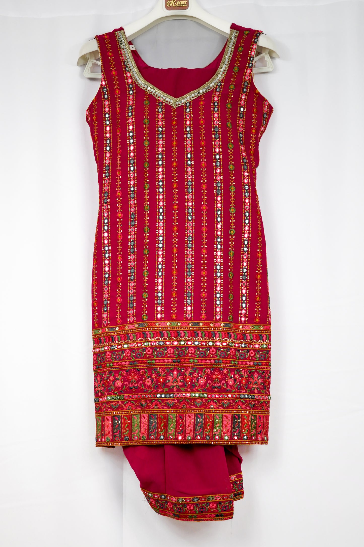RED EMBROIDERED SALWAR SUIT