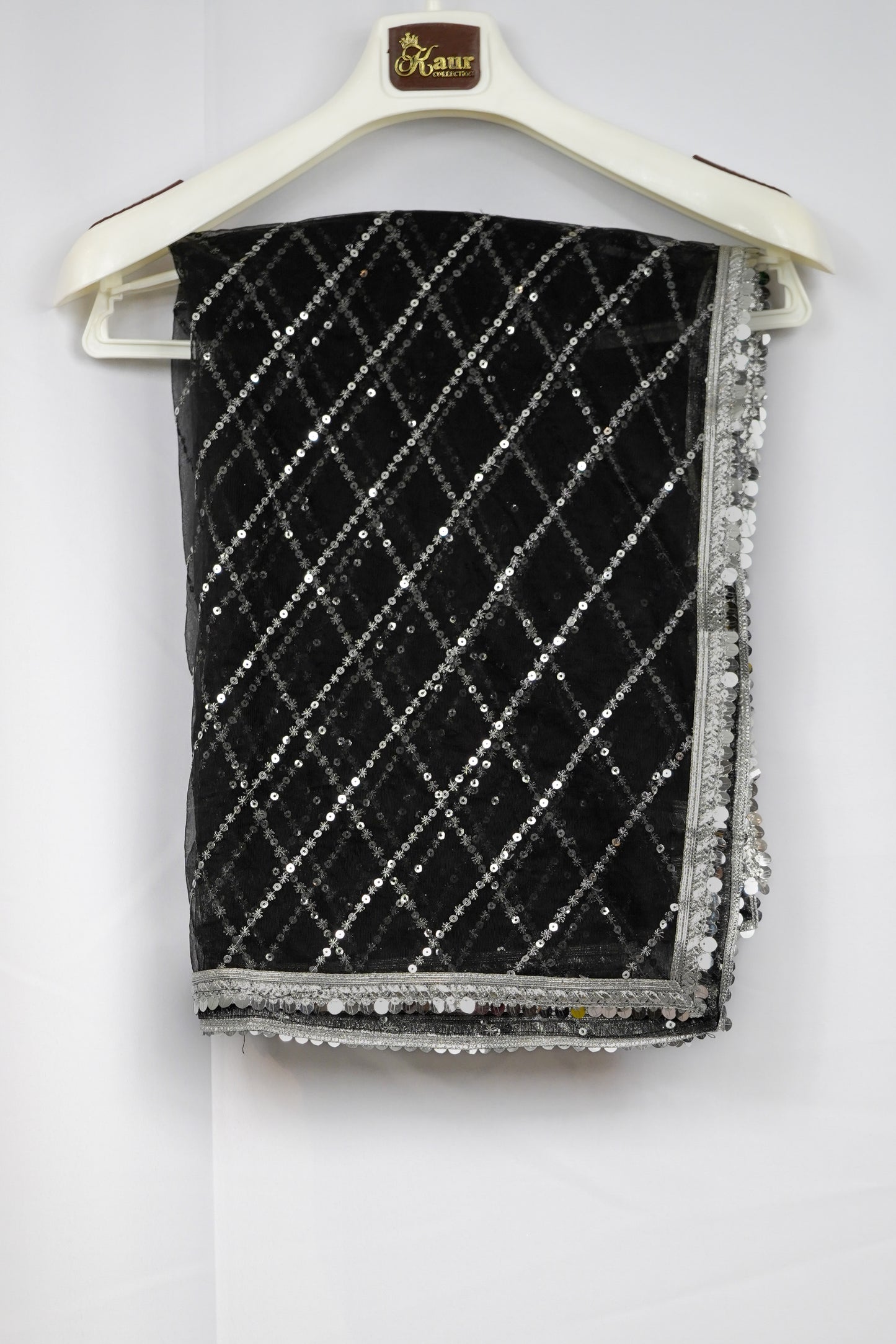 BLACK SHARARA SUIT WITH SILVER EMBROIDERY