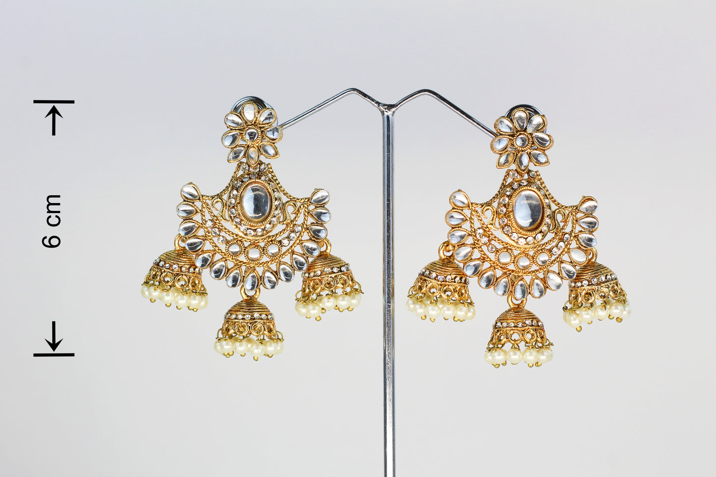 KUNDAN EARRINGS WITH JHUMKIS