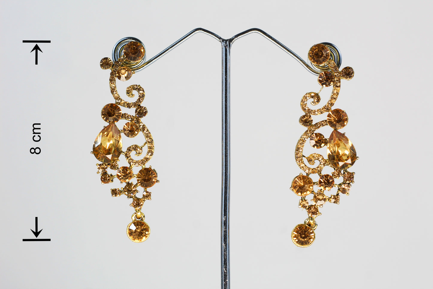 YELLOW/GOLD RHINE STONE EARRING