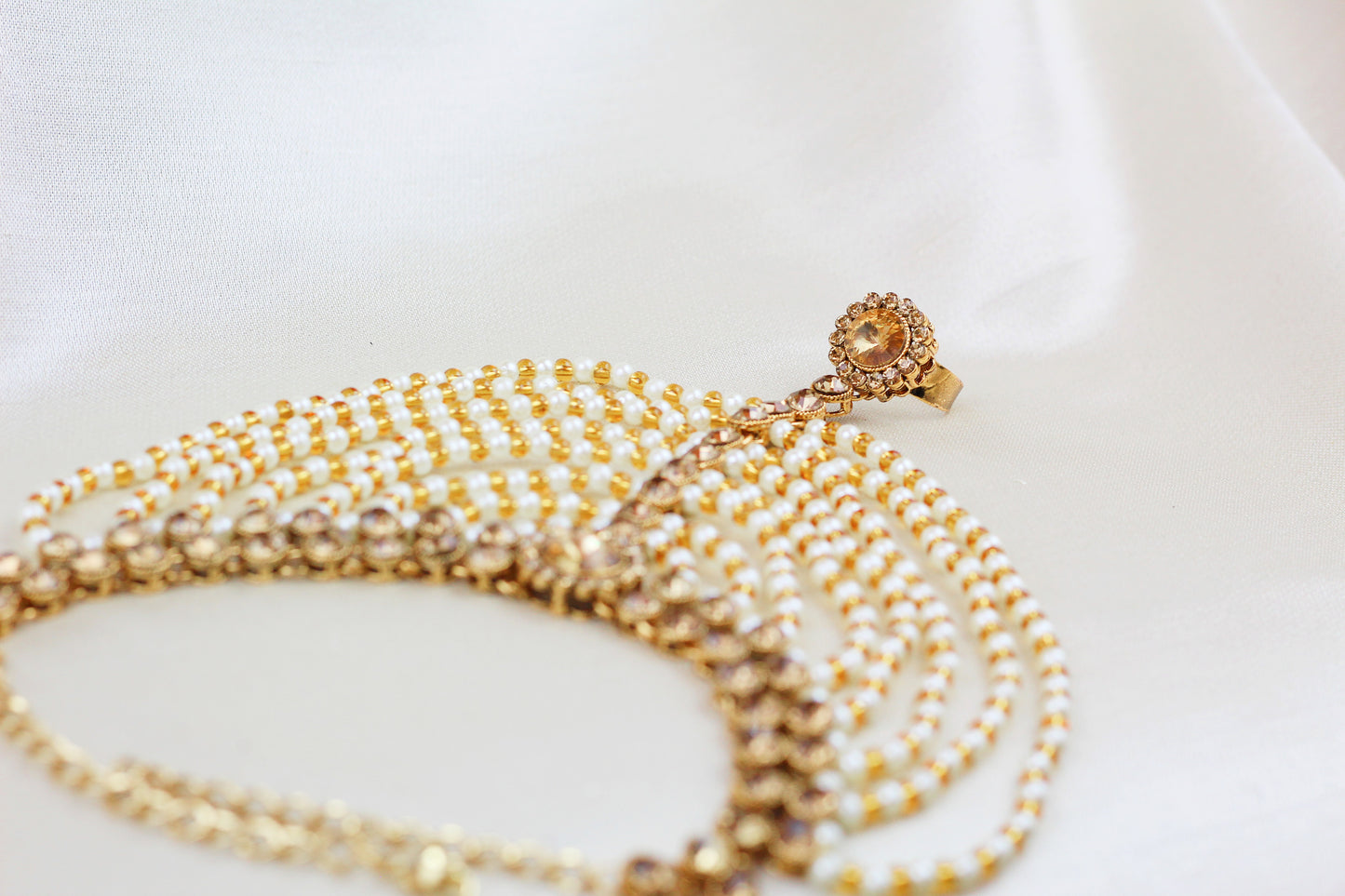 PEARL AND STONE ANKLETS WITH TOE RING (FULL FOOT COVER)