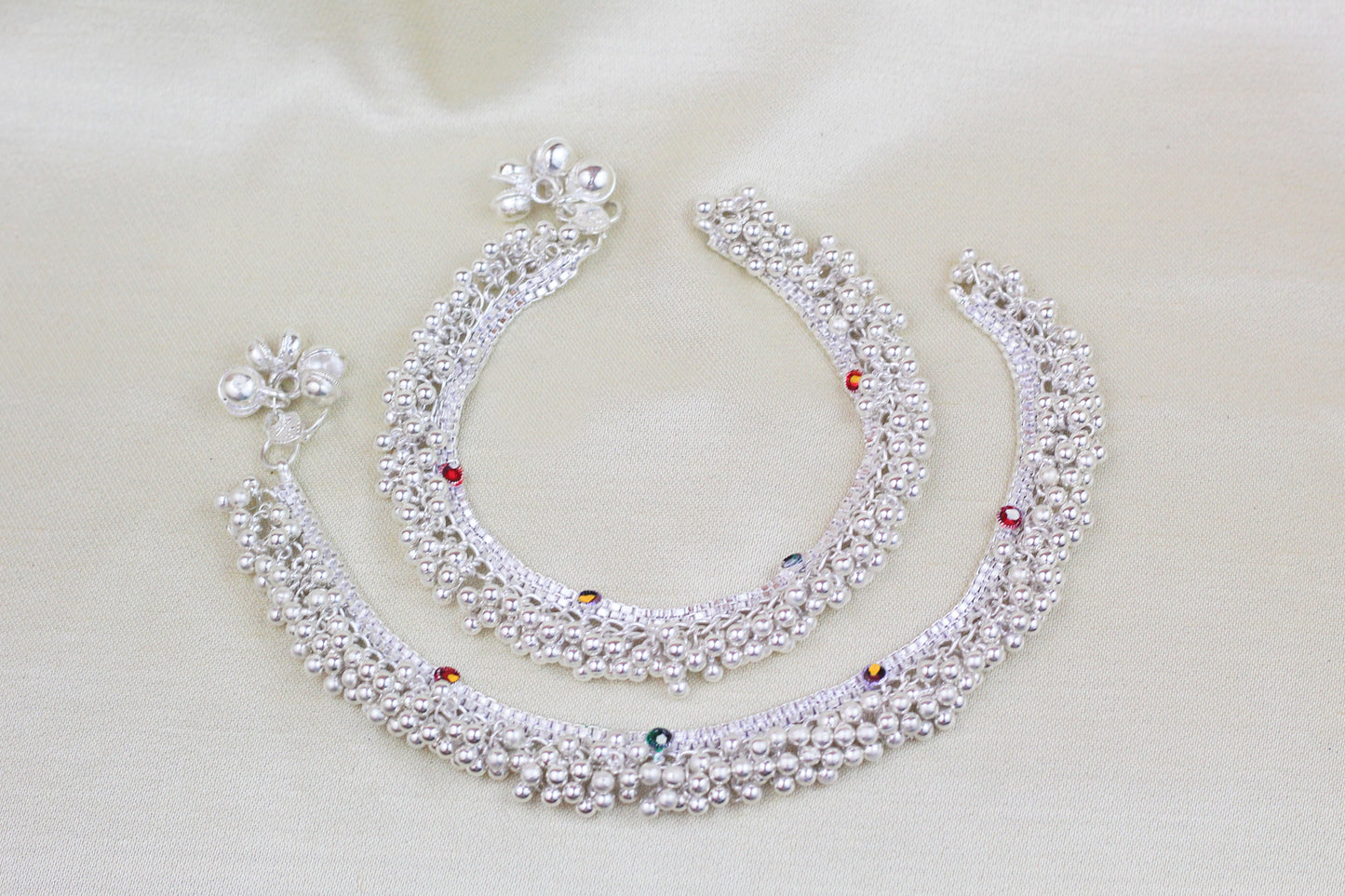 SILVER FINISH ANKLETS (HAZAR DANA)
