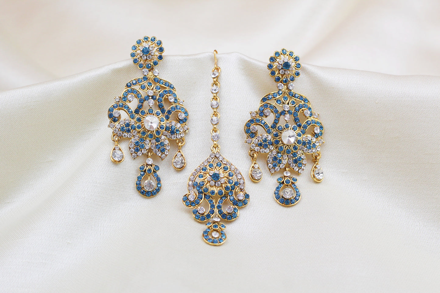 FIROZI RHINE STONE TIKKA SET