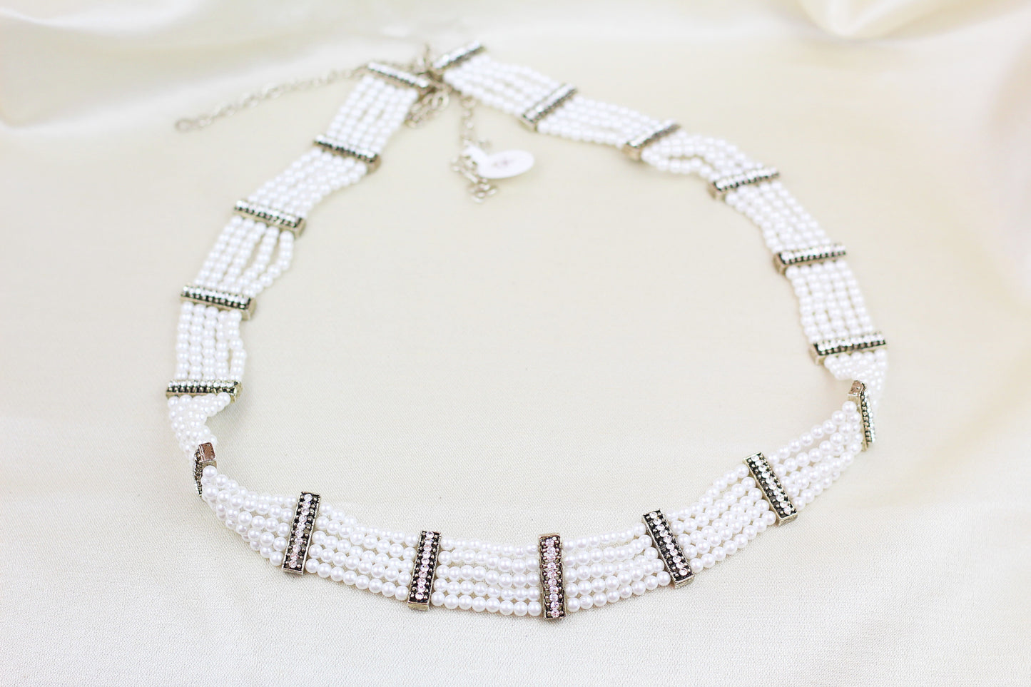 PEARL AND RHINE STONE WAIST BELT