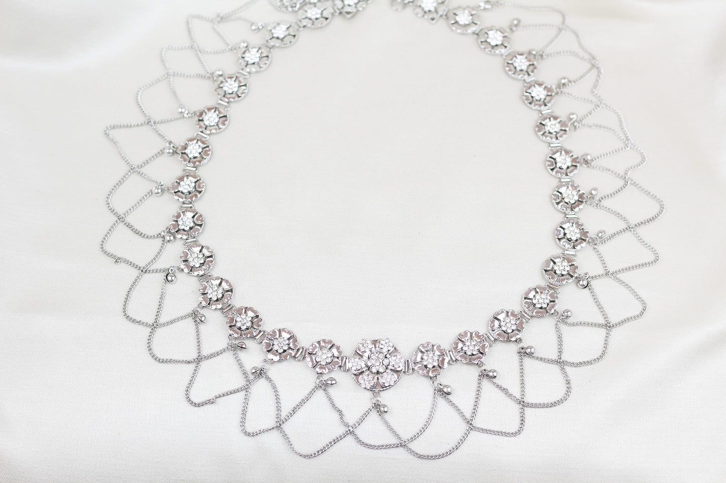 SILVER OXIDIZED WAIST BELT WITH FRILL