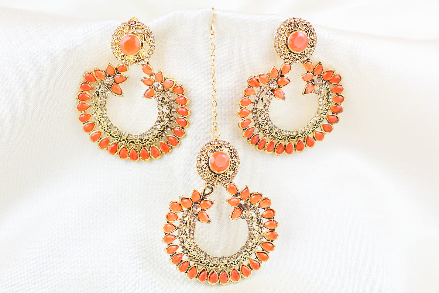 RUSTY ORANGE COLOUR STONE TIKKA SET