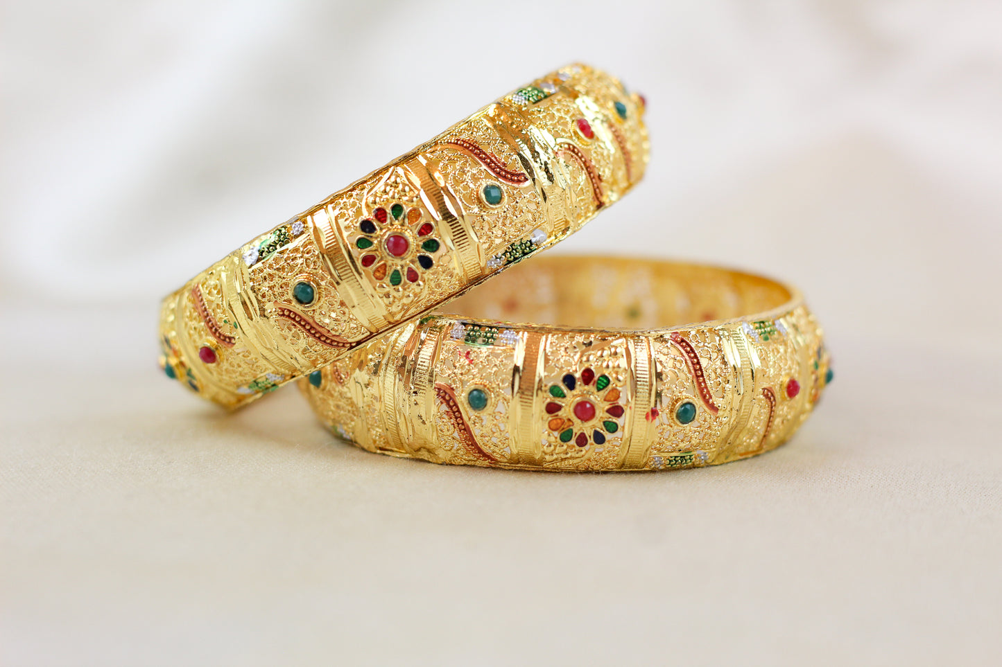 Premium Quality Gold Brass Kangan (set of 2)