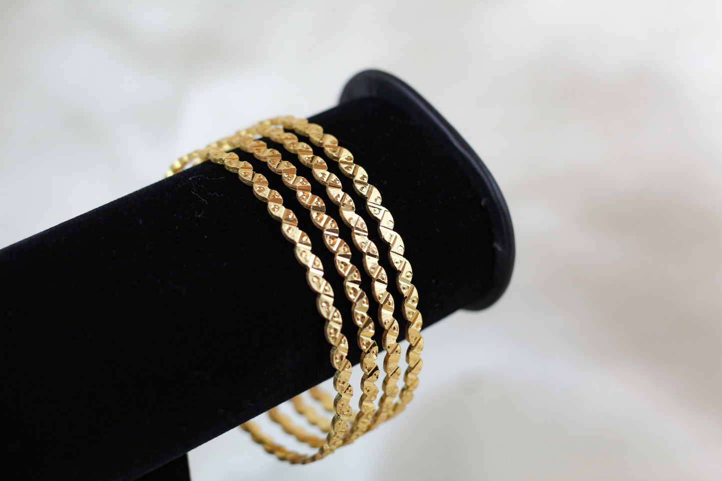 Gold Brass Bangles (set of 4)