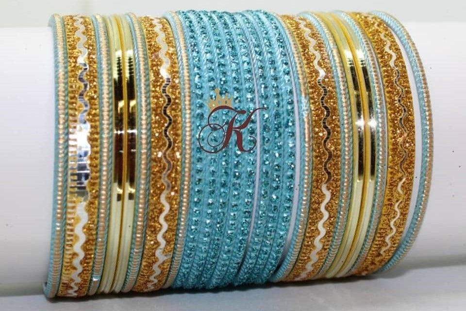 PRE MADE SET IN SKY BLUE AND GOLD COLOUR