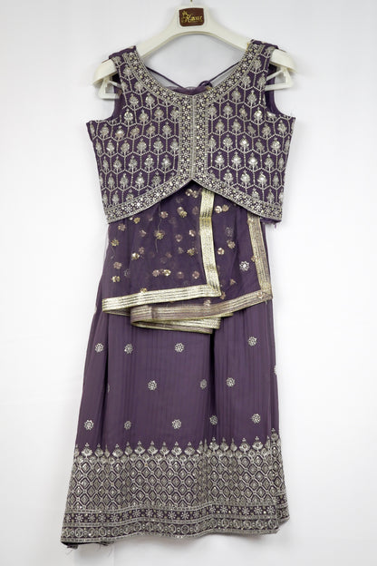 GREY PURPLE PALAZZO SET