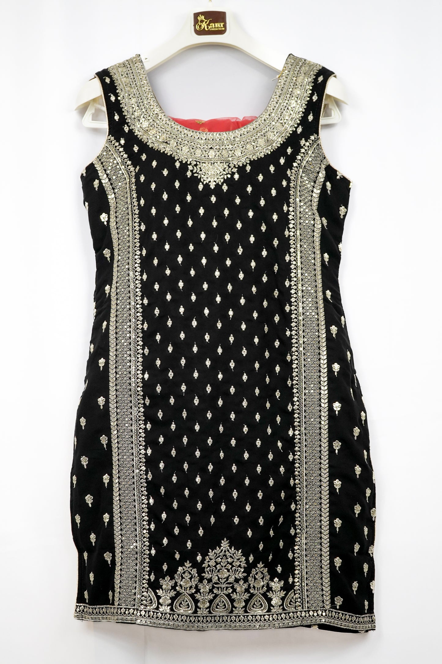 IMPERIAL RED  AND BLACK SHARARA SUIT