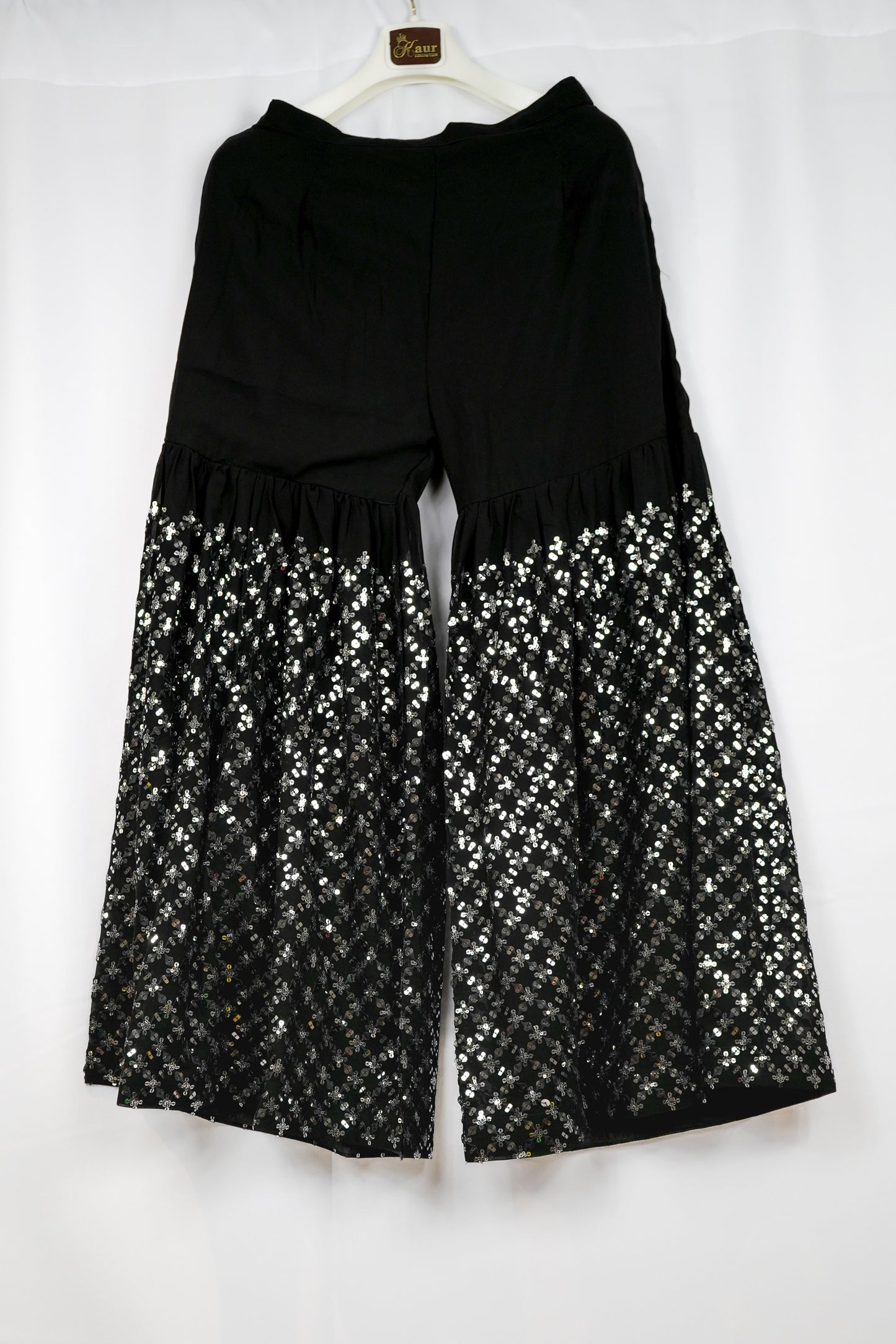 BLACK SHARARA SUIT WITH SILVER EMBROIDERY