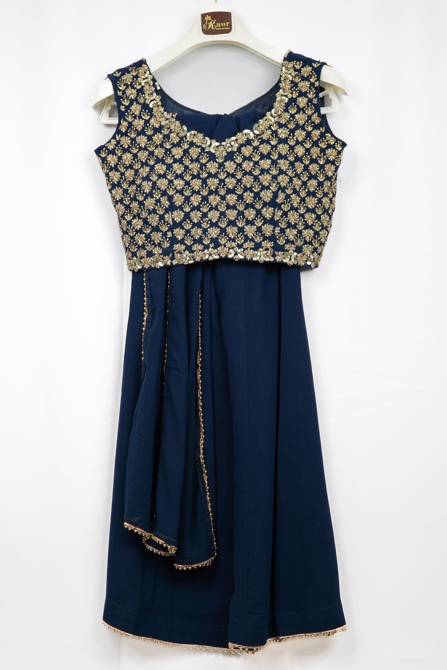 PRUSSIAN BLUE PALAZZO SET WITH CAPE