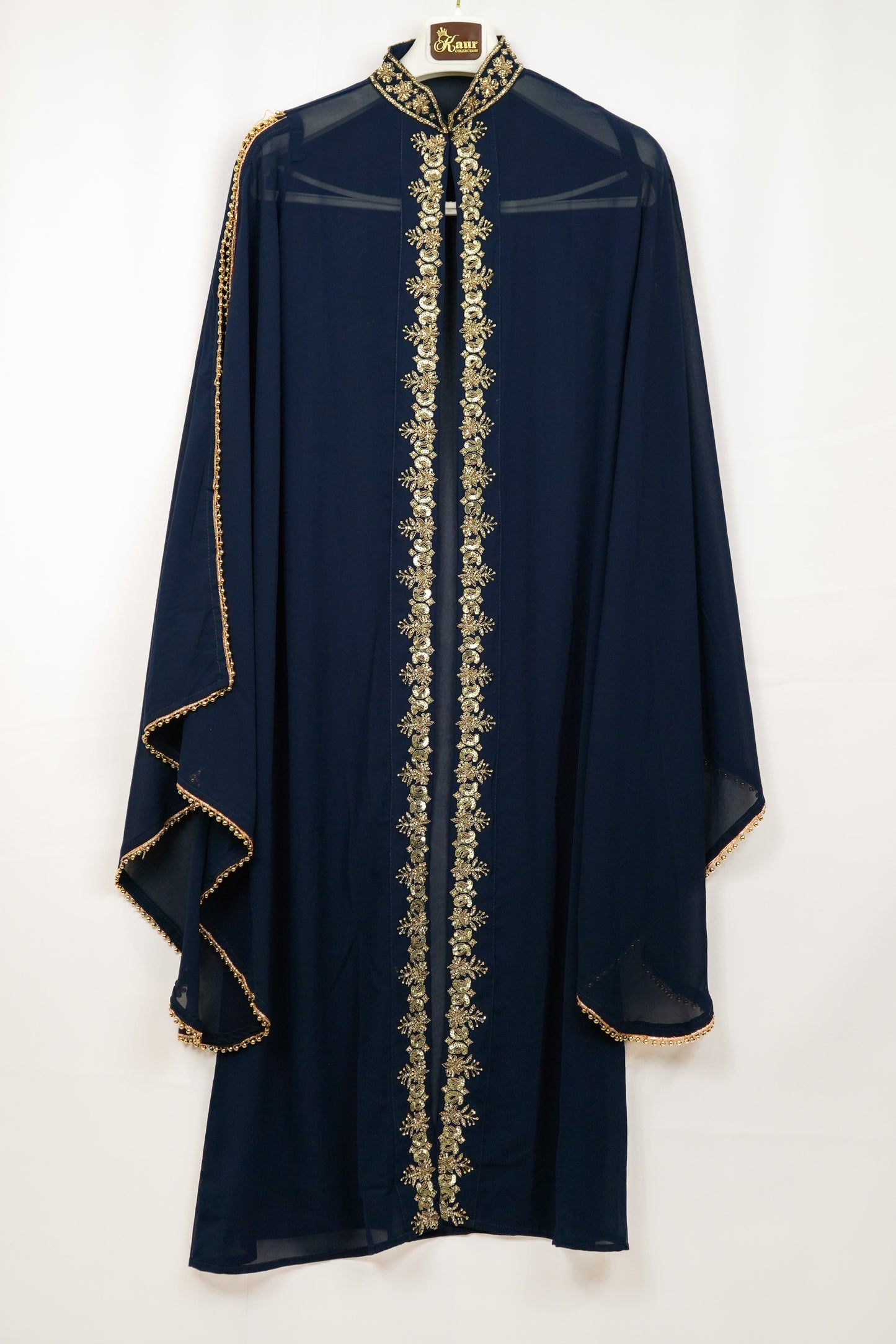 PRUSSIAN BLUE PALAZZO SET WITH CAPE