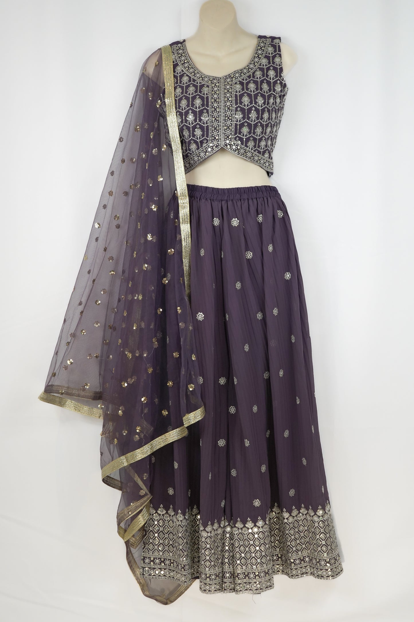 GREY PURPLE PALAZZO SET