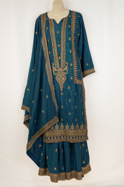 YALE BLUE SHARARA SUIT