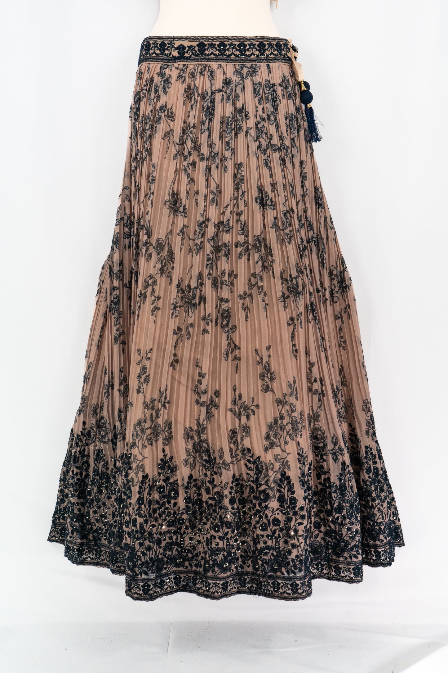 MIDNIGHT BLUE AND BEIGE LEHENGA SET