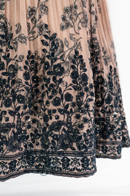 MIDNIGHT BLUE AND BEIGE LEHENGA SET