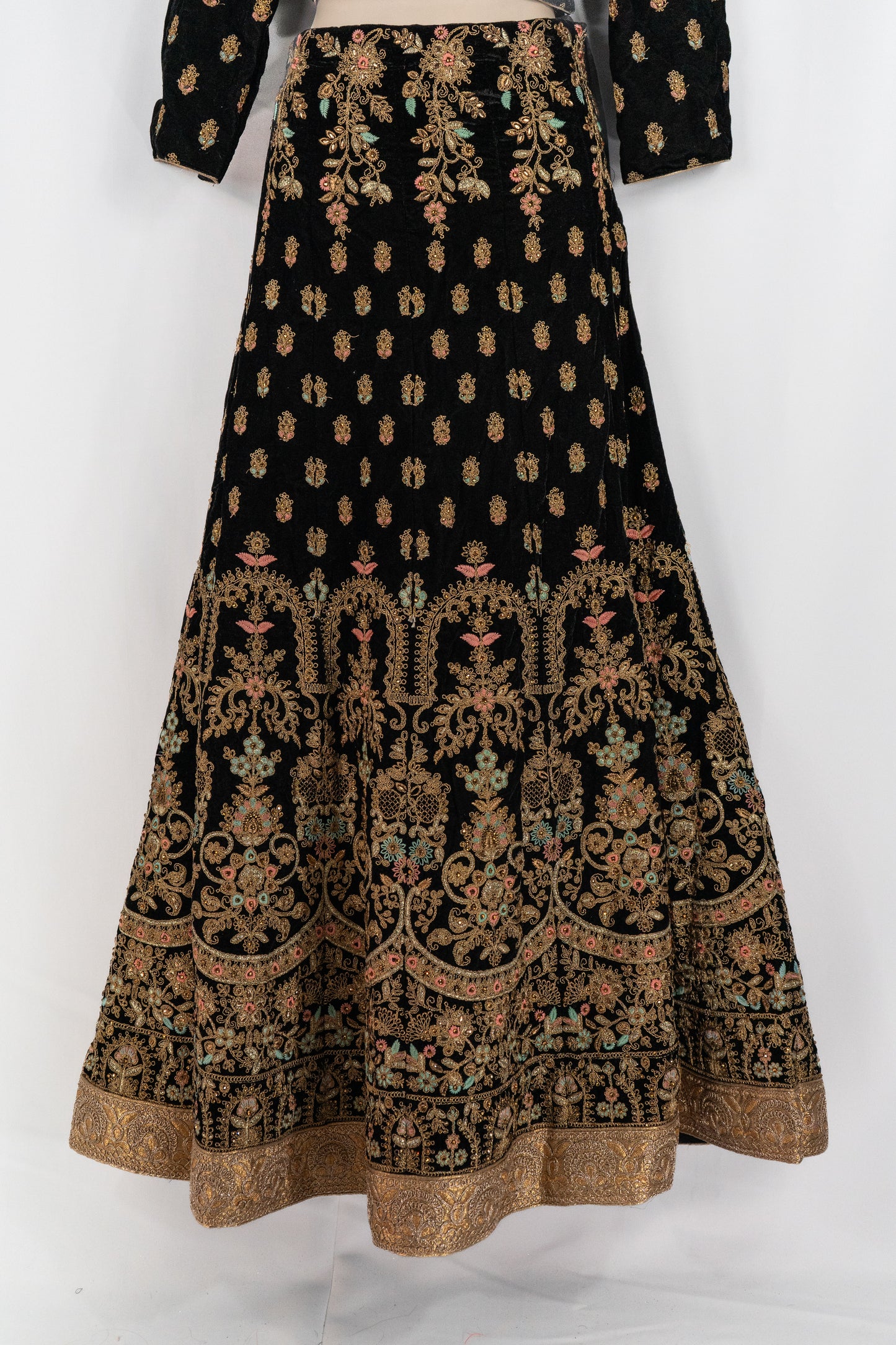 COSMIC BLUE VELVET LEHENGA SET