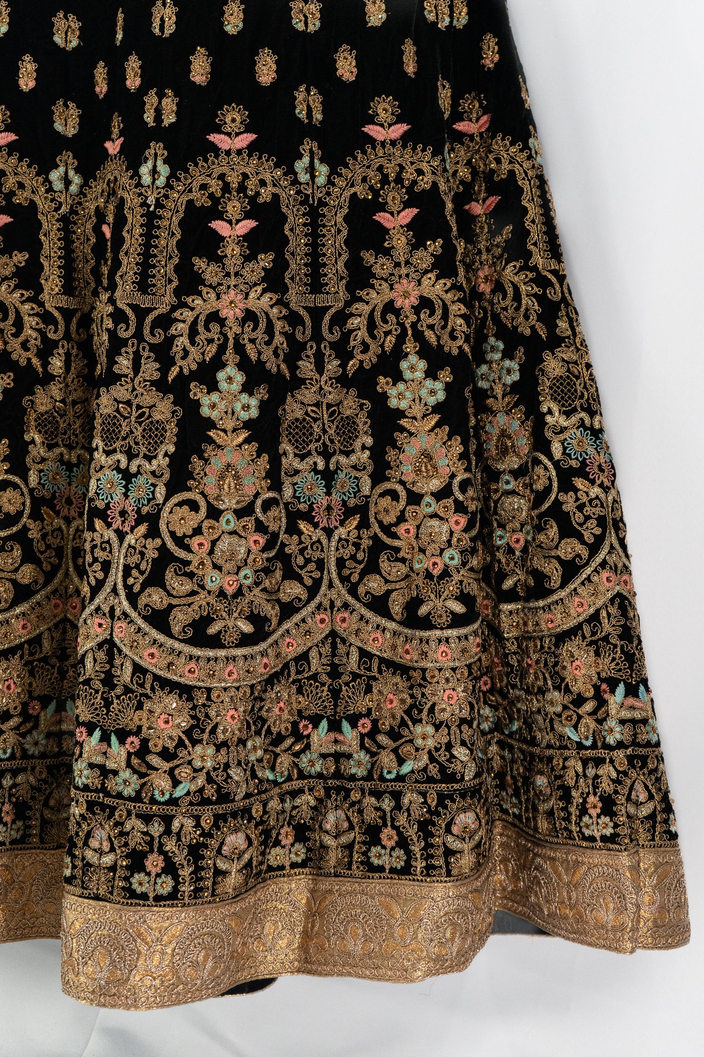 COSMIC BLUE VELVET LEHENGA SET