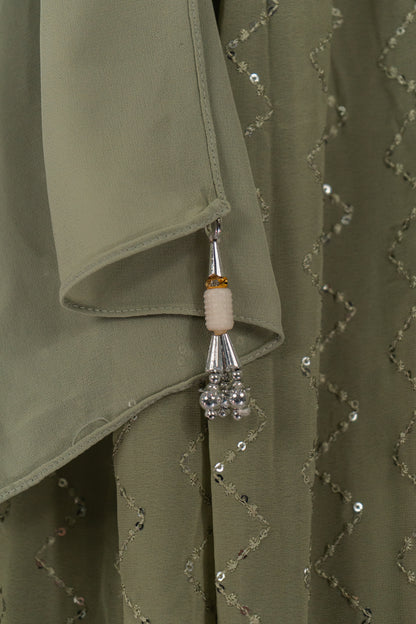 SAGE GREEN GEORGETTE LEHENGA SET