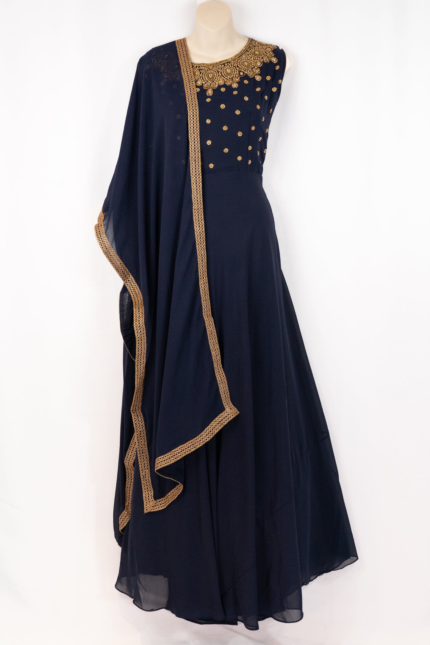 NAVY BLUE GEORGETTE GOWN