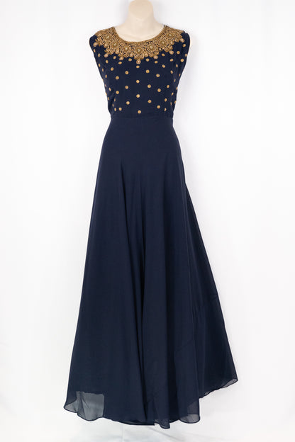NAVY BLUE GEORGETTE GOWN