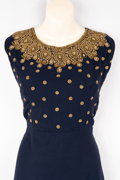 NAVY BLUE GEORGETTE GOWN