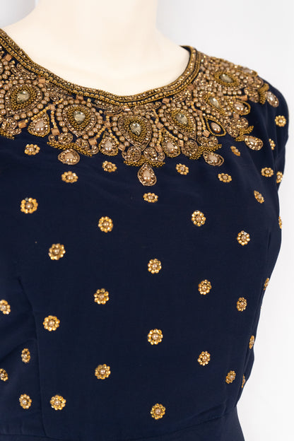 NAVY BLUE GEORGETTE GOWN