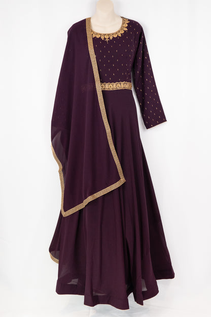 PLUM GEORGETTE GOWN