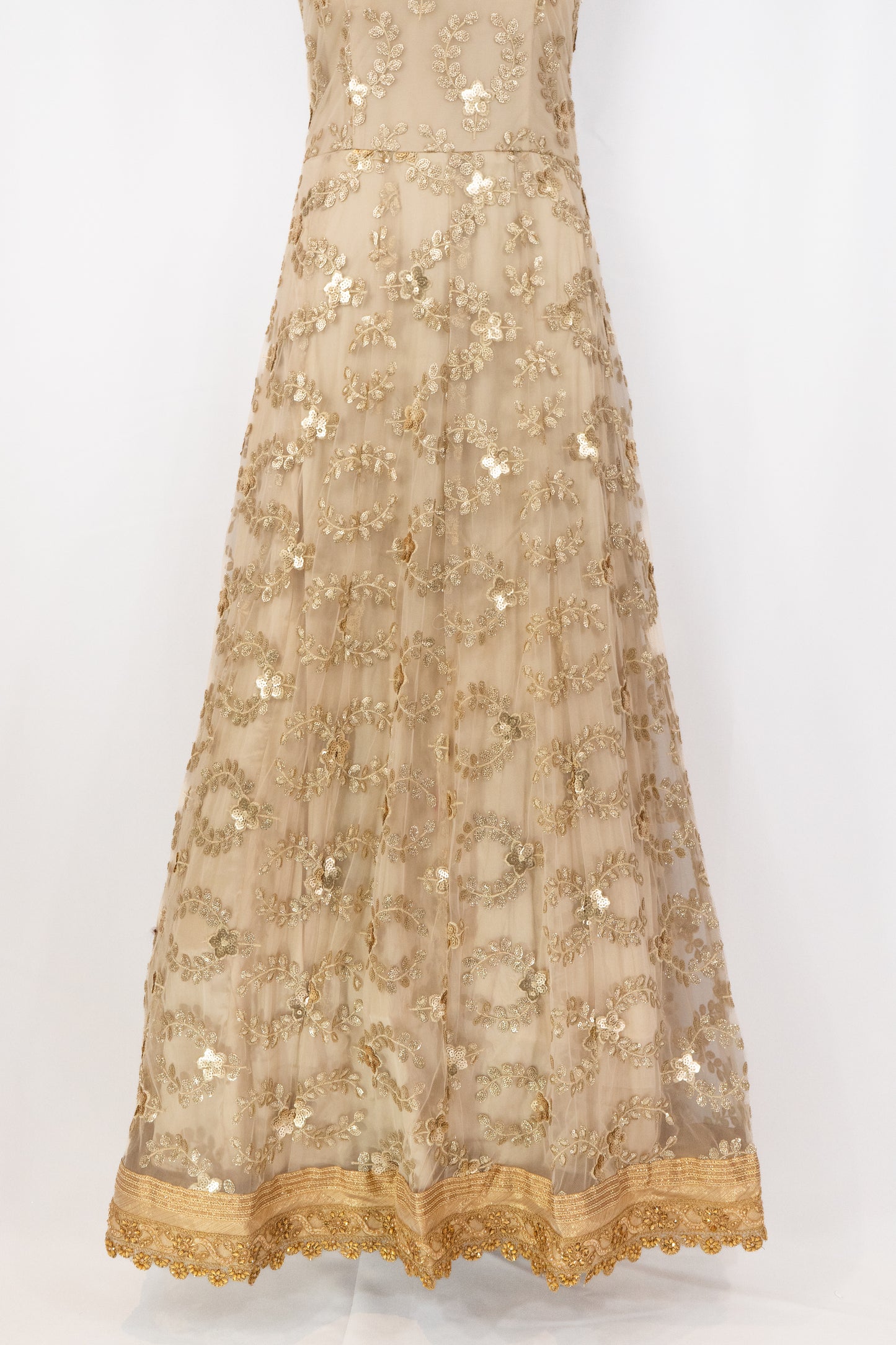 IVORY AND GOLD EMBROIDERED GOWN/ANARKALI