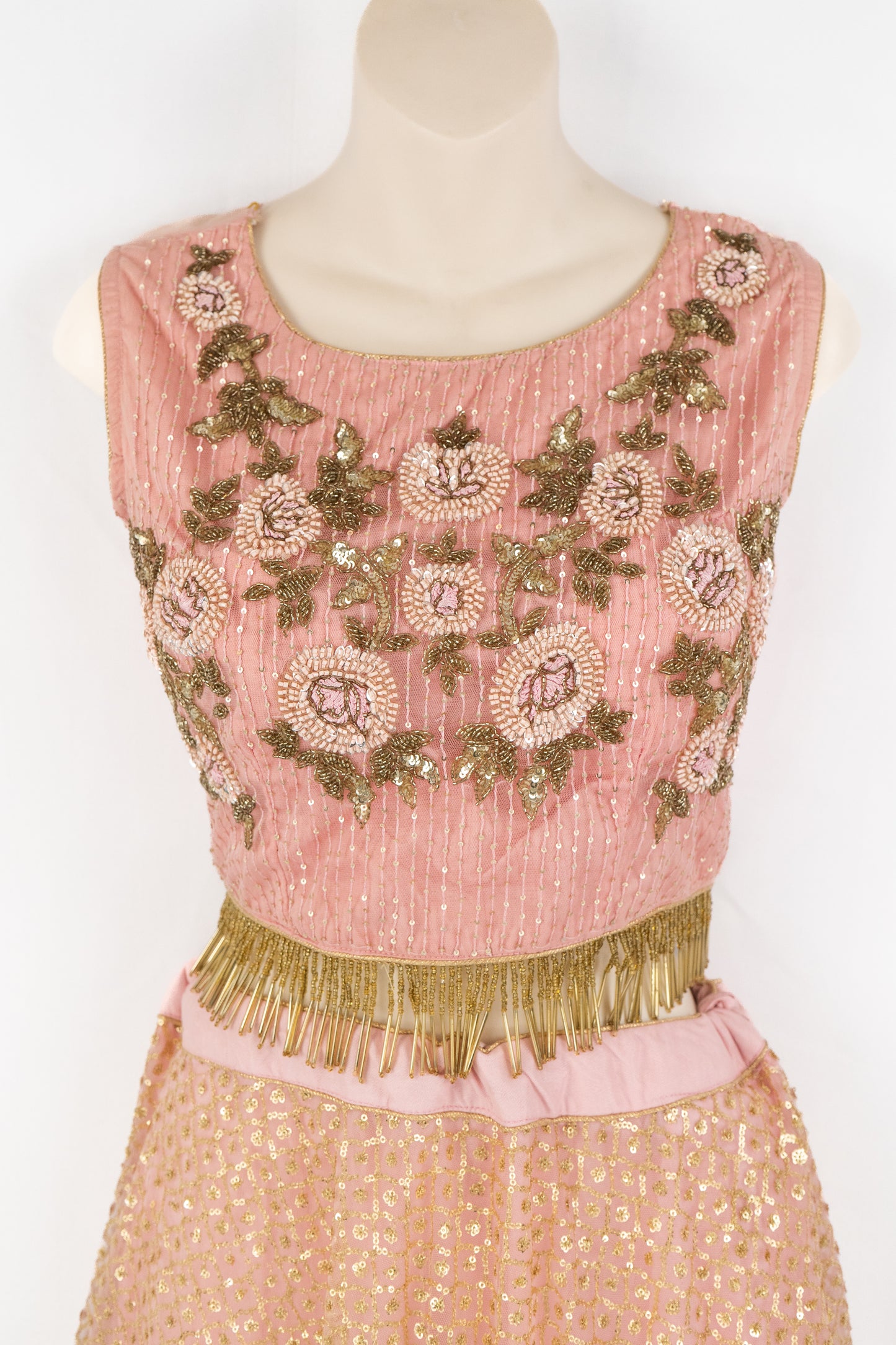 BABY PINK SEQUENCE AND HAND EMBRIDERED LEHENGA SET