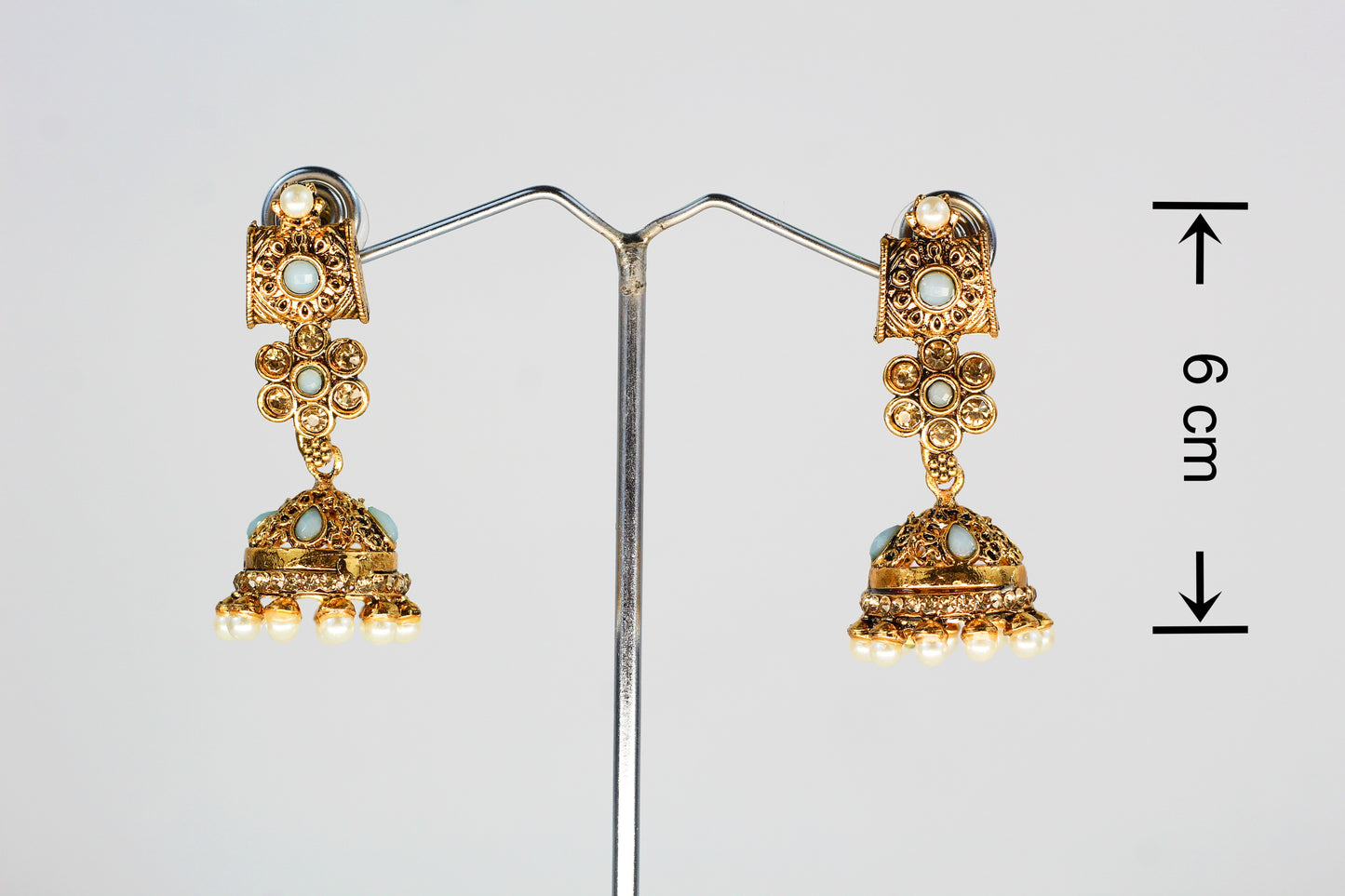 GREY ANTIQUE GOLD JHUMKI