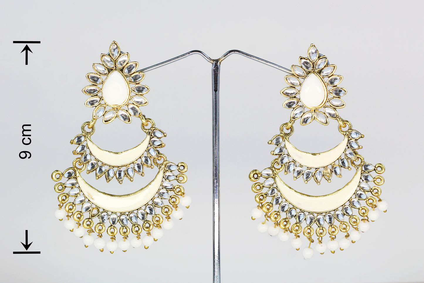 KUNDAN AND WHITE MINAKARI EARRING