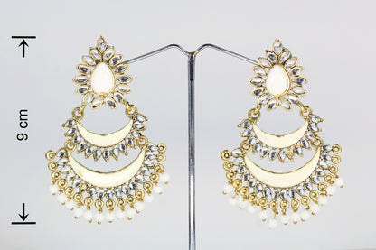 KUNDAN AND WHITE MINAKARI EARRING