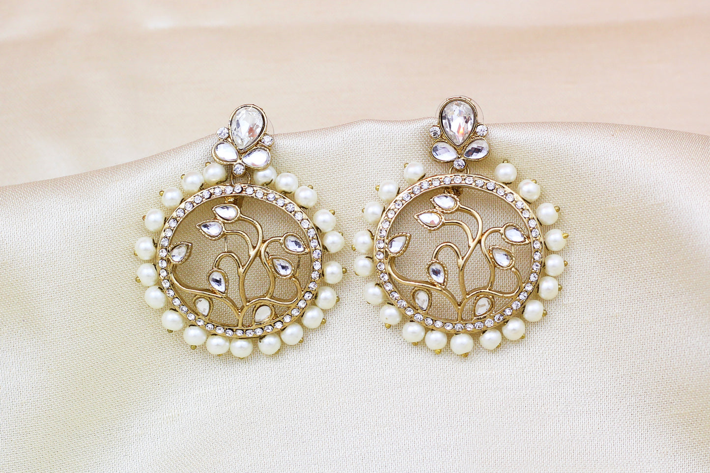 KUNDAN AND PEARL EARRINGS