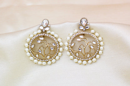KUNDAN AND PEARL EARRINGS