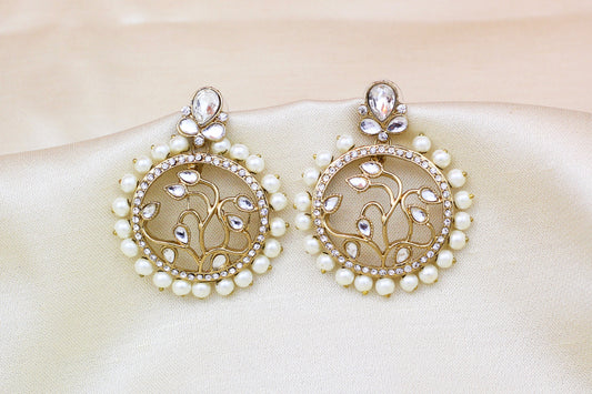 KUNDAN AND PEARL EARRINGS
