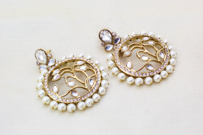 KUNDAN AND PEARL EARRINGS