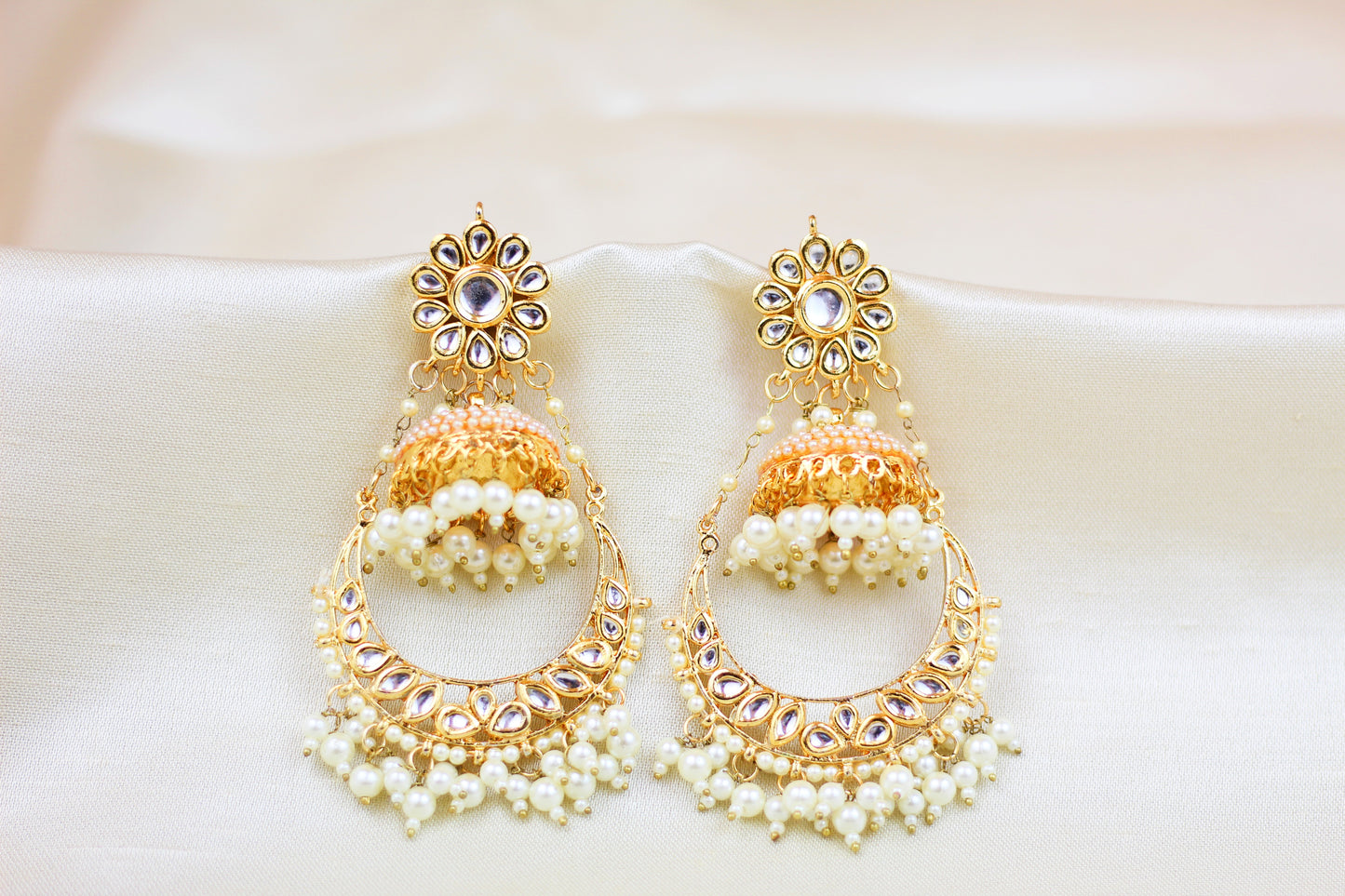 KUNDAN CHAND BALI WITH JHUMKA