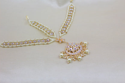 KUNDAN AND PEARL BEADED MATHA PATTI