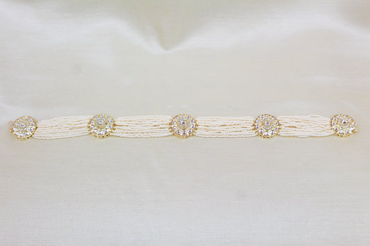 KUNDAN AND PEARL BEADED HEAD BAND