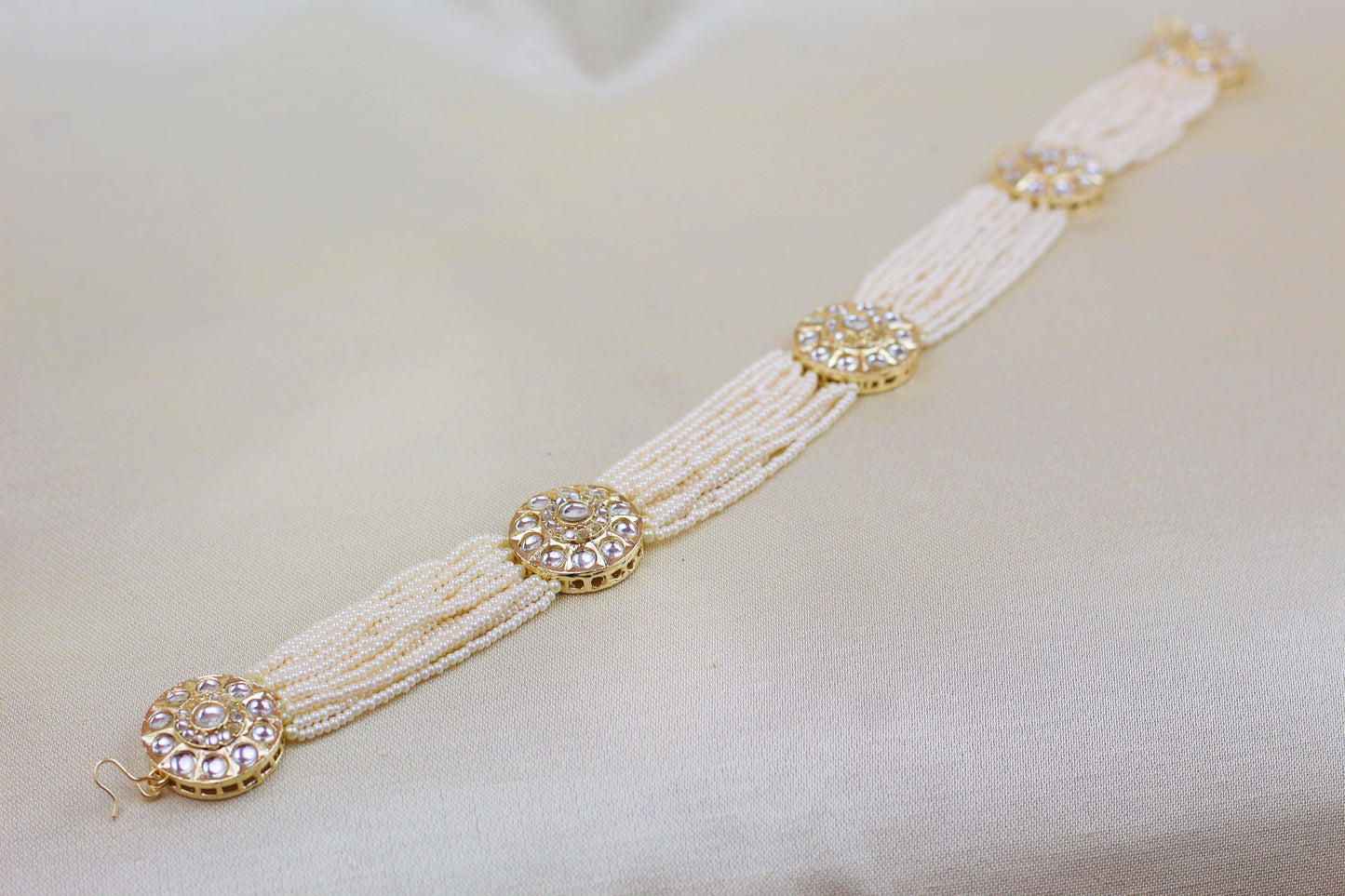 KUNDAN AND PEARL BEADED HEAD BAND