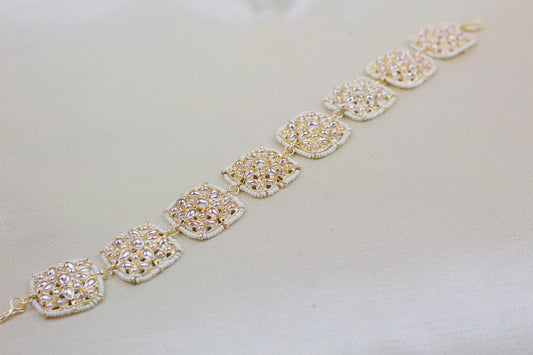 KUNDAN AND PEARL SQUARE  DESIGN HEAD BAND
