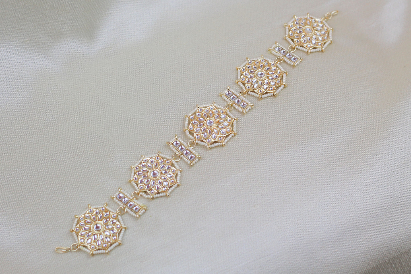 KUNDAN AND PEARL HEAD BAND