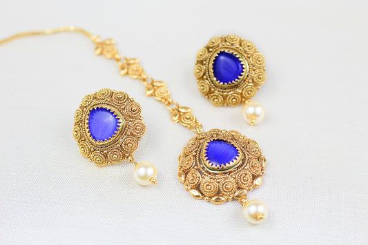 BLUE TIKKA SET WITH STUDS