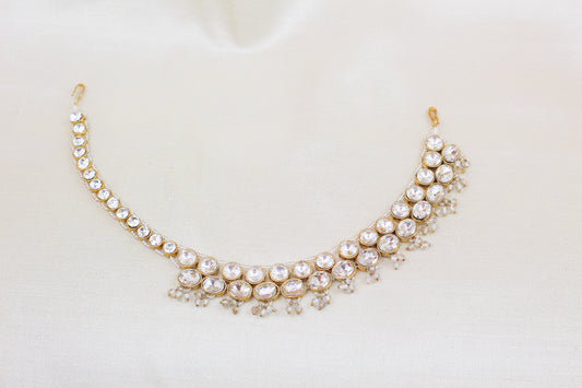 GOLD FINISH HALF MATHA PATTI (ONE SIDE)